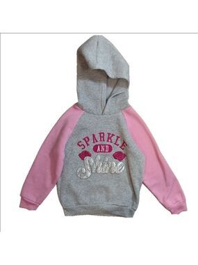 Angel Pink Gray Sparkle Hoodie Sweatshirt
